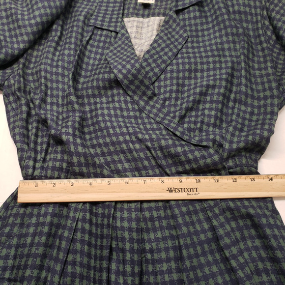 Vintage J.G. Hook Maxi Dress Womens 6 Green Plaid Gingham Equestrian Preppy Hunt - Picture 5 of 16